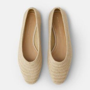 ZARA RAFFIA BALLERINAS FLATS SHOES NEW